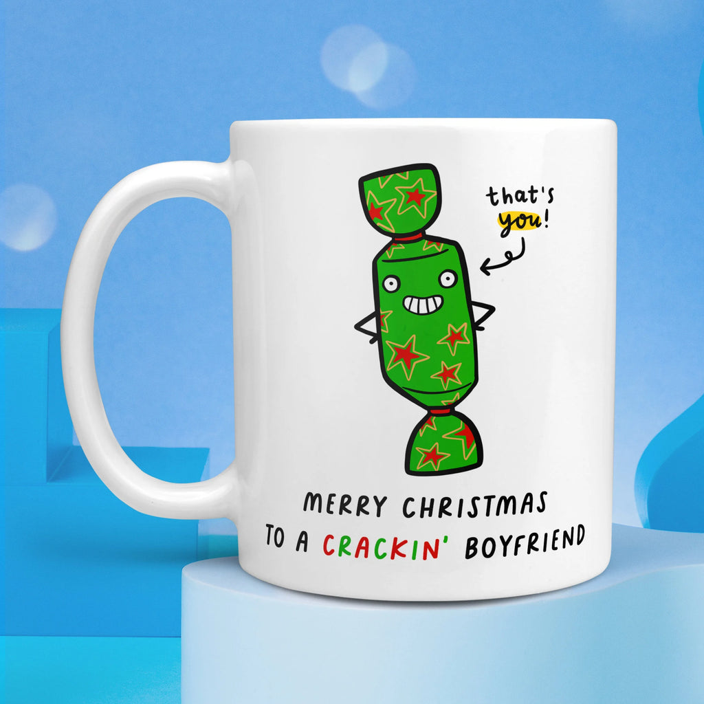 Crackin' Boyfriend Personalised Christmas Mug