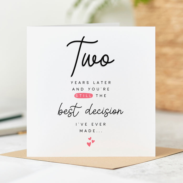 Two Years Later 2nd Anniversary Card