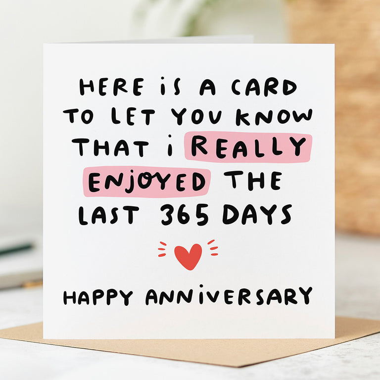 1st Anniversary Card - 365 Days