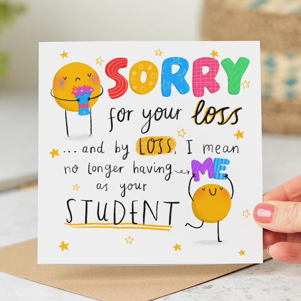 Teacher Thank You Gift Set | Mug, Coaster & Card Bundle | Funny Appreciation End of School Teacher Gift | Other Teachers You Mug, Sorry For Your Loss Card & Difference You Make Coaster