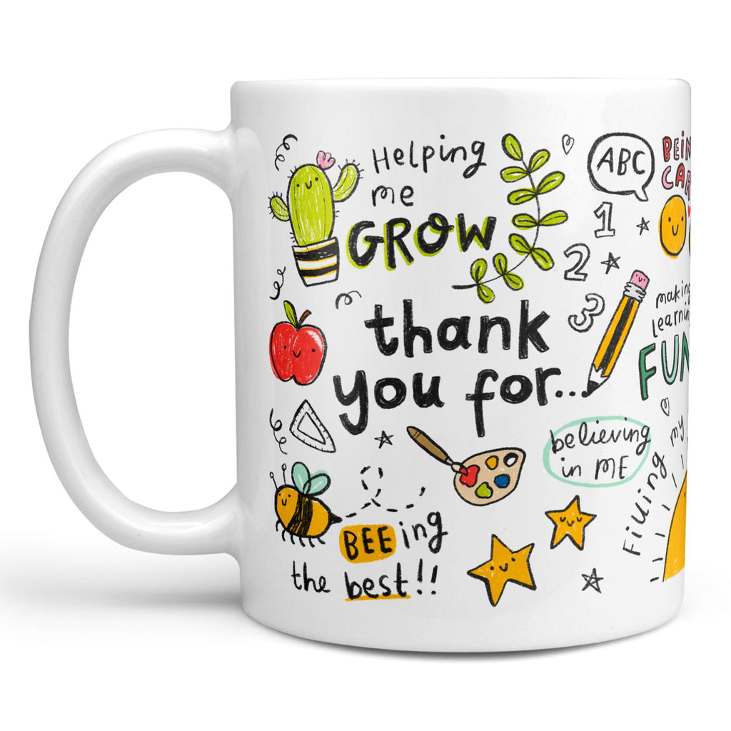 Teacher Thank You Mug - Thank You For... | Nursery, Daycare, Teaching Assistant, Coach, Learning Assistant, SENCO Gift | End of School Gift