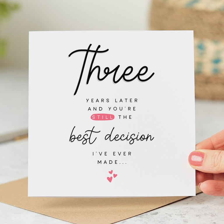 Three Years Later 3rd Anniversary Card