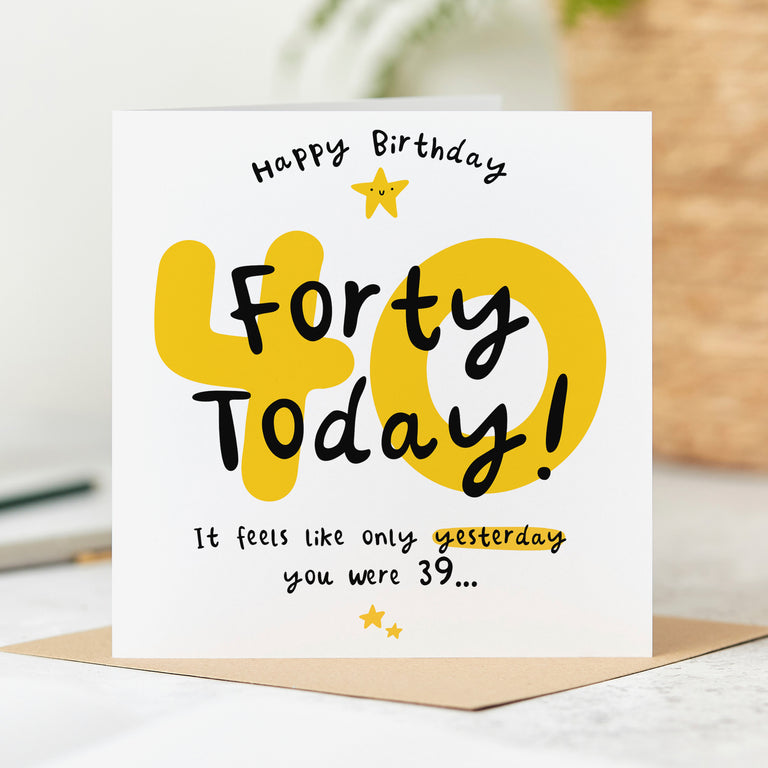 Forty Today 40th Birthday Card