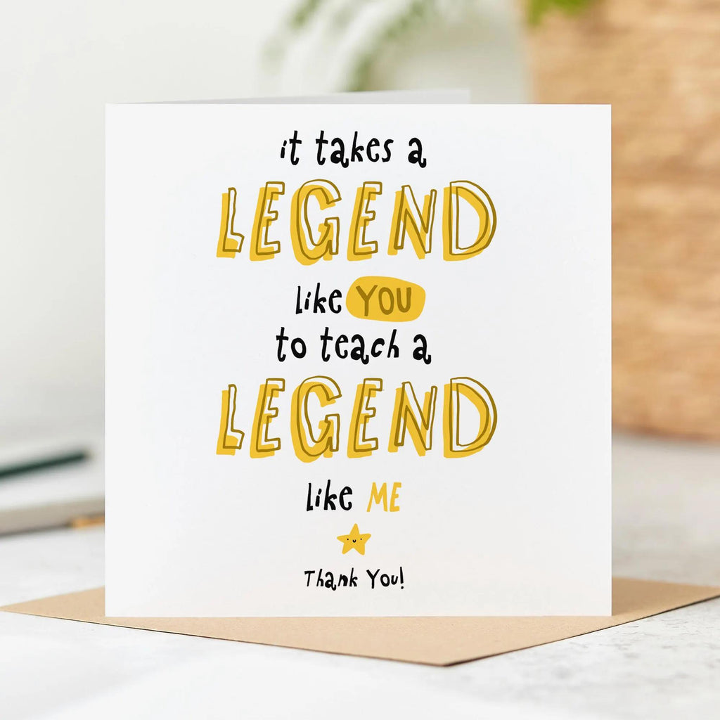 Teacher Thank You Gift Set | Mug, Coaster & Card Bundle | Funny Appreciation End of School Teacher Gift | Amazing Teacher Looks Like Mug, Legend Like You Card, Sorry For Loss Coaster