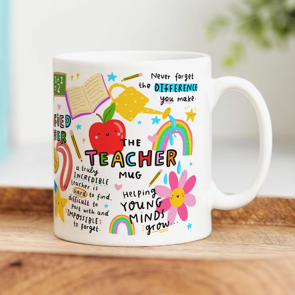 Set of 5 Teacher Mugs - End Of School Gift - Mug Gift Bundle - Thank You Appreciation Teacher Gift