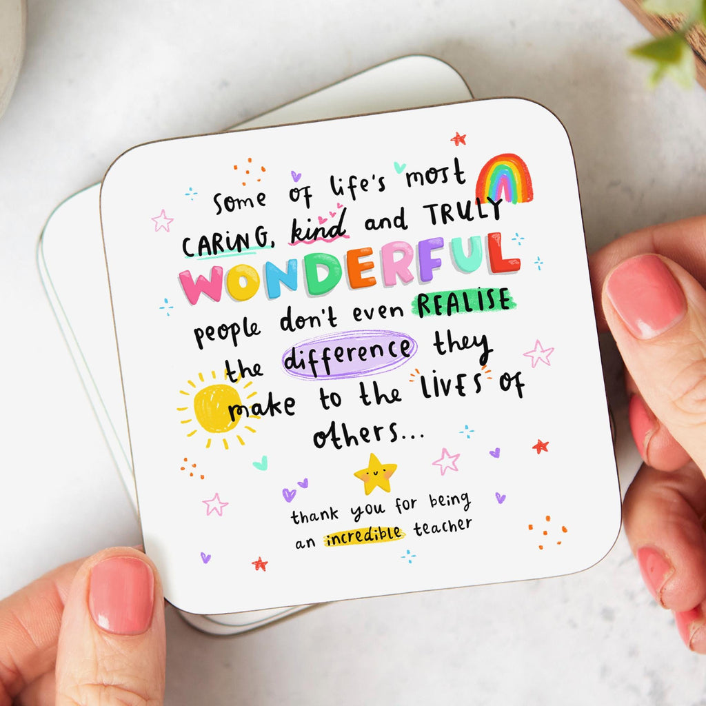 Incredible Teacher Coaster, Thank You Gift for Teacher, End of Term Gift, Leaving Gift