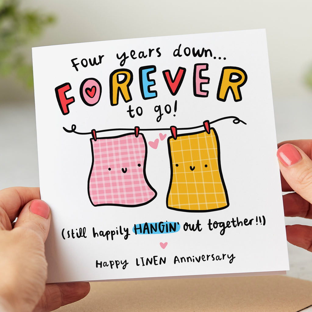 Hangin' Out Together 4th Anniversary Card