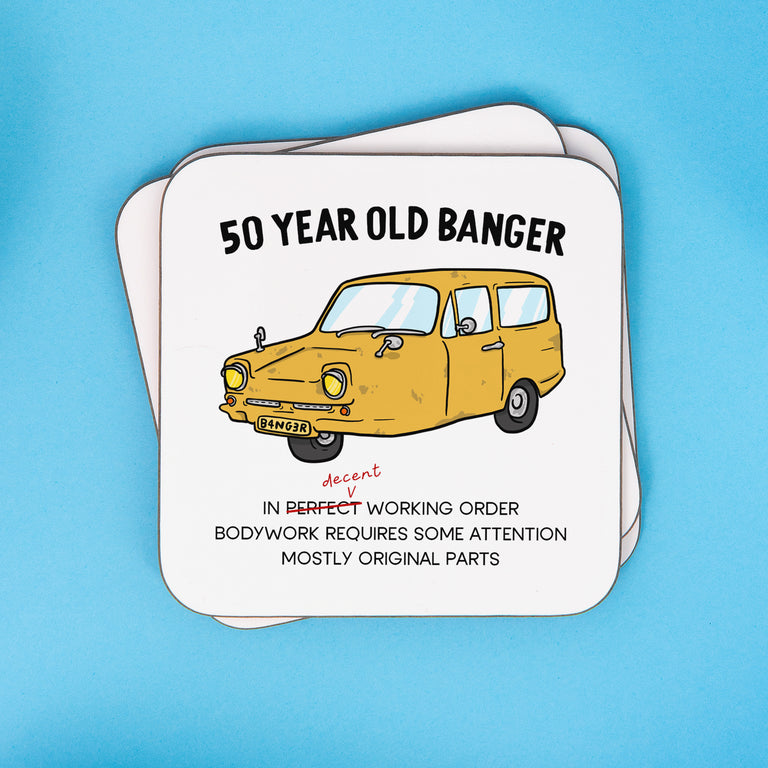 50 Year Old Banger Coaster