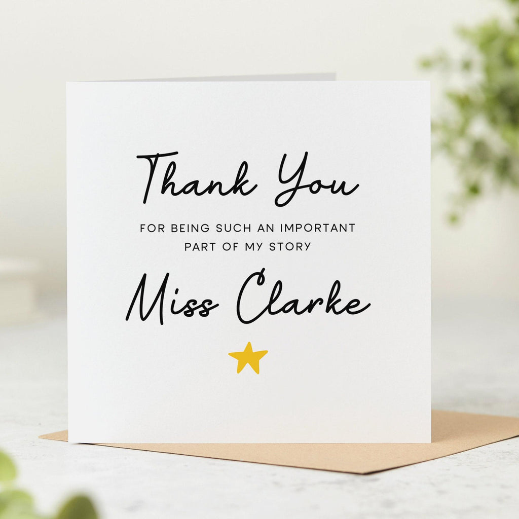 Thank You Card, Important Part Of My Story, Thank You Teacher Card, Doctor, Work Colleague