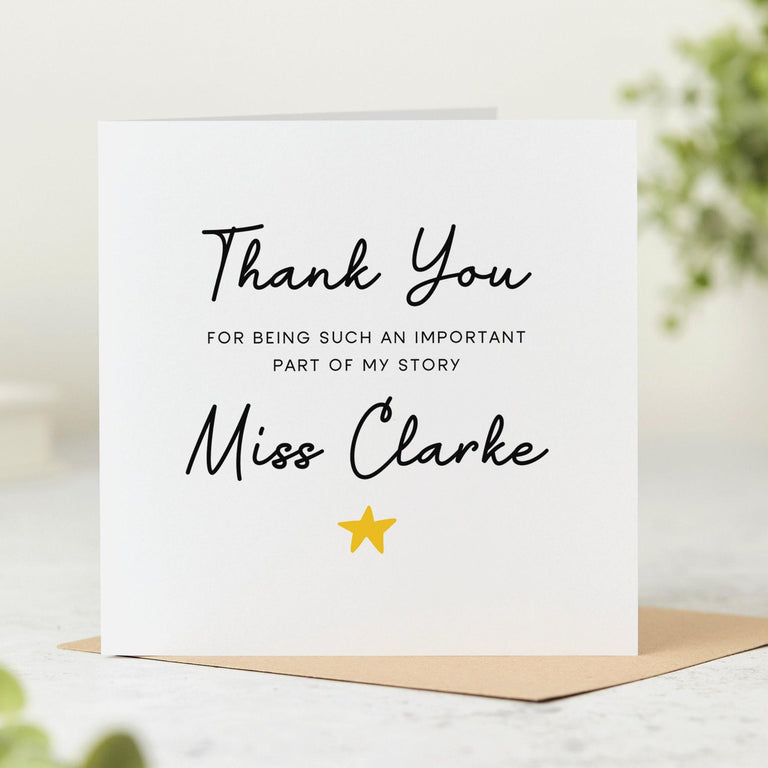 Thank You Card, Important Part Of My Story, Thank You Teacher Card, Doctor, Work Colleague