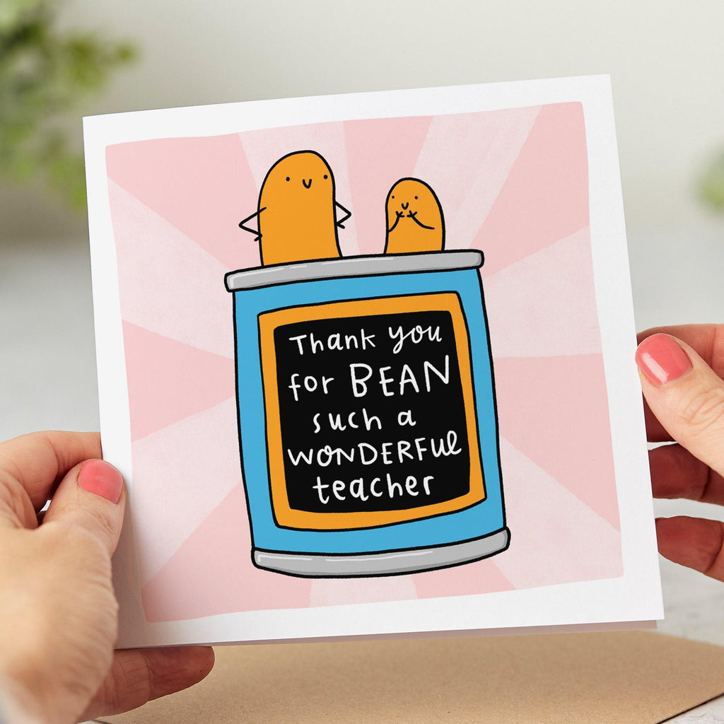 Thank You For Bean Such A Wonderful Teacher - Funny Thank You Card, Teacher Thank You Card, End Of School, Appreciation Card