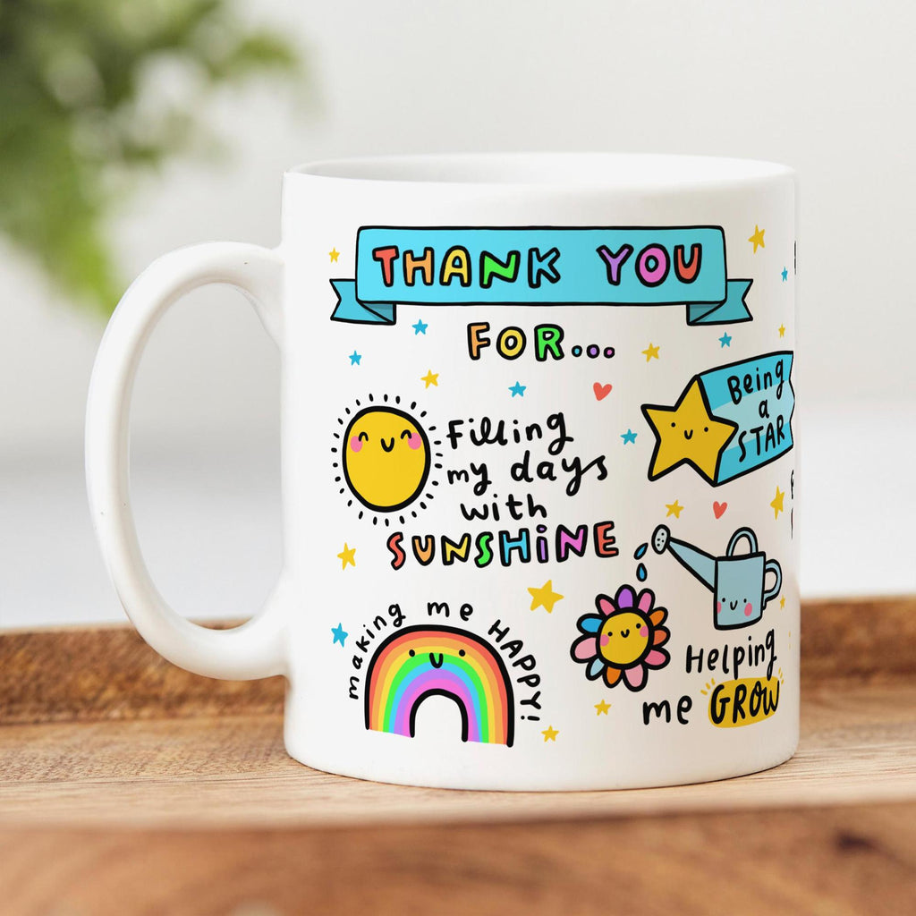 Teacher Thank You Gift Set | Mug, Coaster & Card Bundle | Fun Appreciation End of School Teacher Gift | Thank You Mug, Teachers Like You Coaster, Important Part Of My Story Card