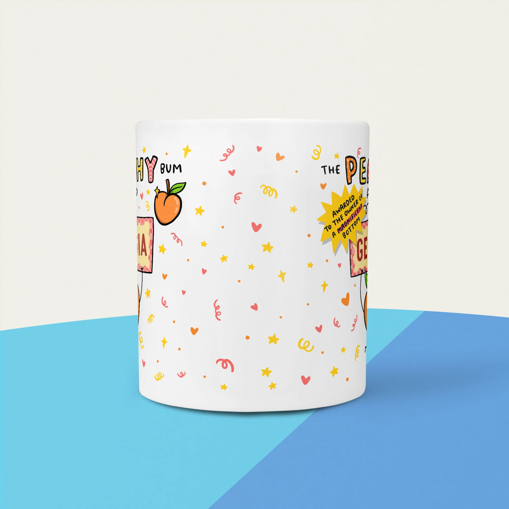Peachy Bum Award Personalised Name Mug