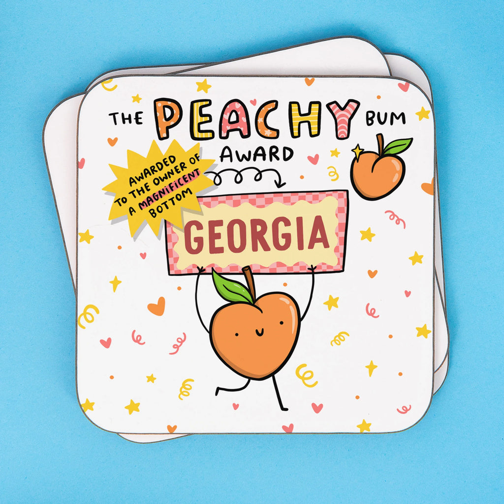 Peachy Bum Award Personalised Name Mug