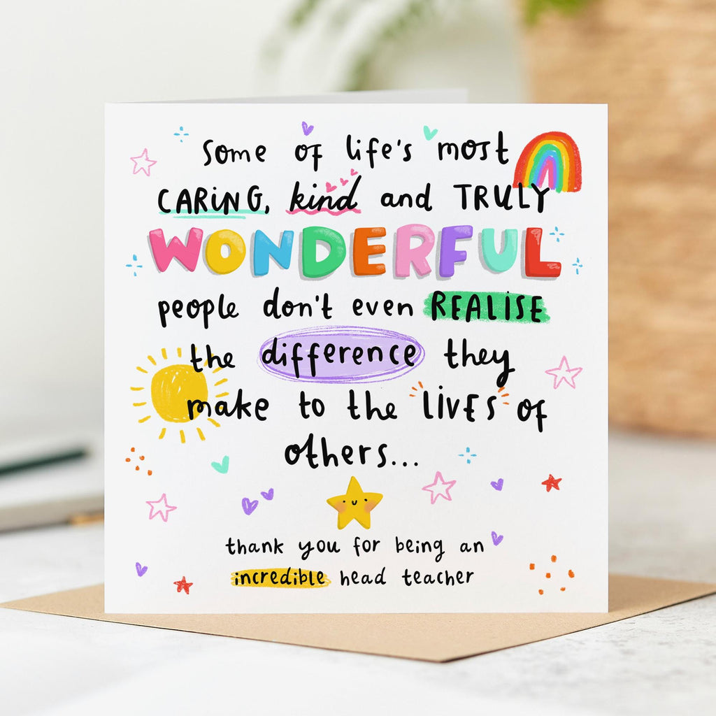 Incredible Head Teacher Thank You Card, End of Term Card, Thank You Teacher Card, Leaving New Job Card, Retirement Card