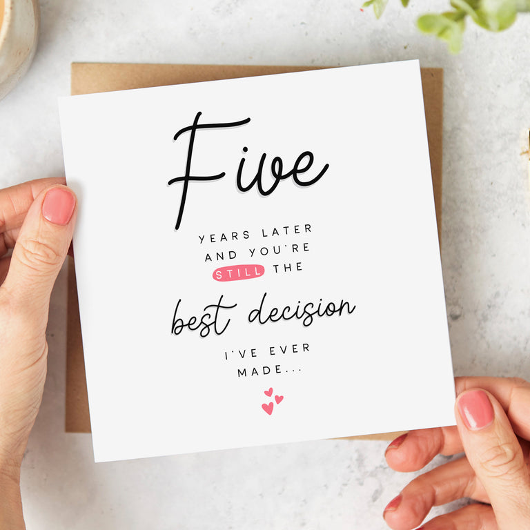 Five Years Later 5th Anniversary Card