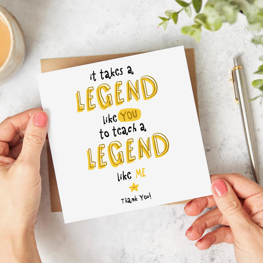 Legend Like You Teacher Thank You Card, Tutor Thank You Card, End of Term Card, Thank You Teacher Card, Mentor Card