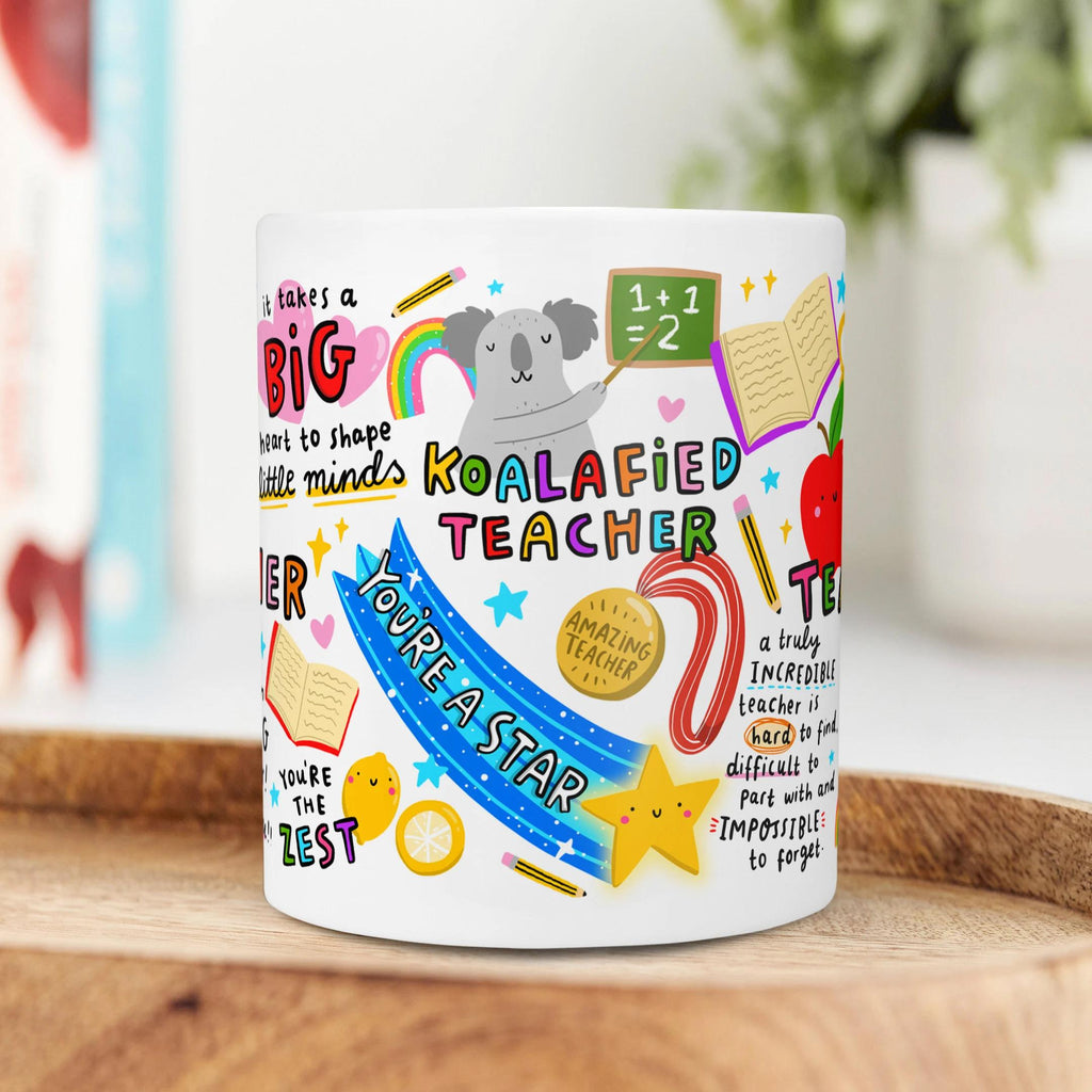 Set of 5 Teacher Mugs - End Of School Gift - Mug Gift Bundle - Thank You Appreciation Teacher Gift