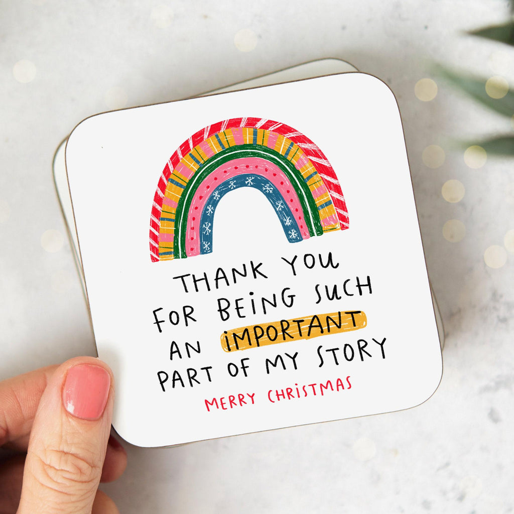 Thank You For Being Part Of My Story Coaster, Christmas Gift, Stocking Filler, Thank You Gift, Colleague, Teacher Gift