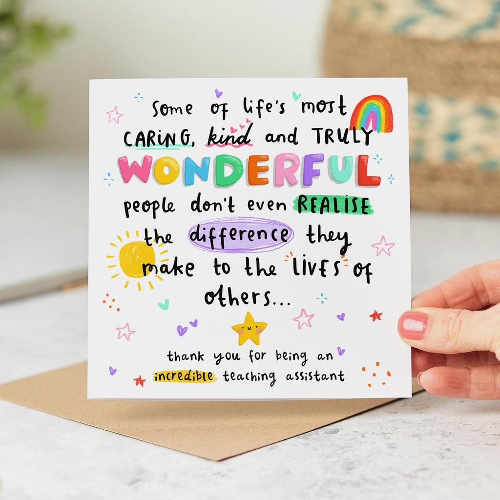 Incredible Teaching Assistant Thank You Card, End of Term Card, Thank You Teacher Card, Leaving New Job Card, Retirement Card