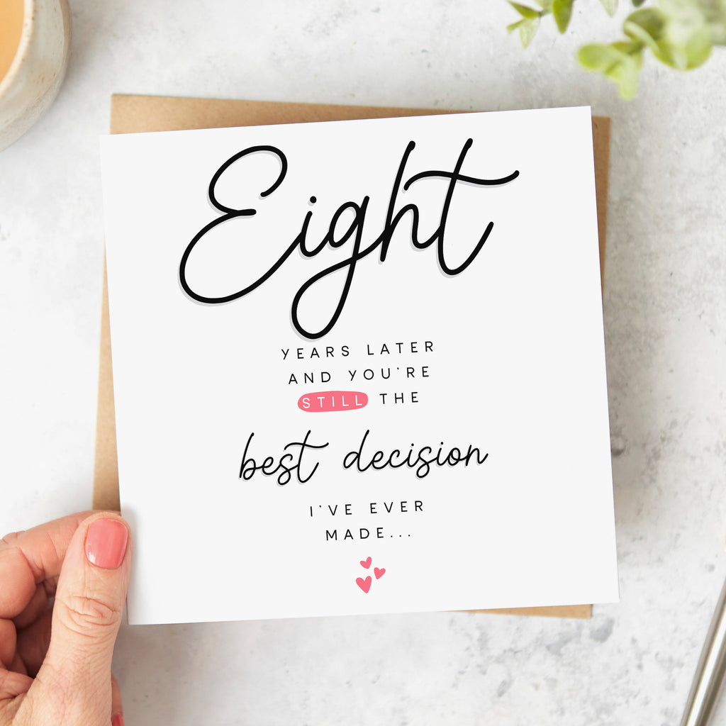 Eight Years Later 8th Anniversary Card