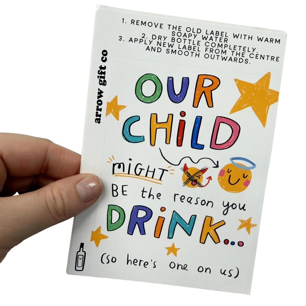 Funny Teacher Wine Label Gift - My Child / Our Child Might Be The Reason You Drink - End of School Thank You Gift