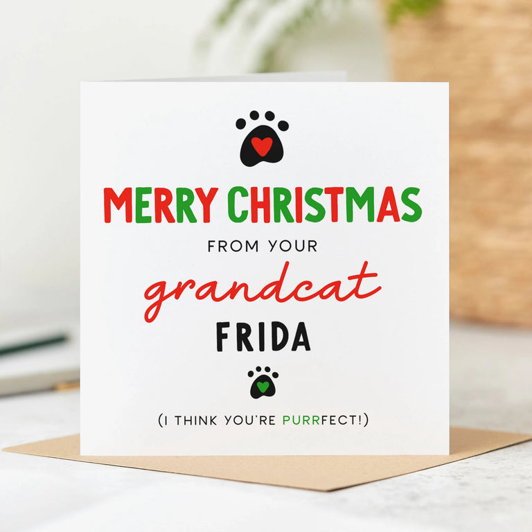 From Your Grandcat Personalised Christmas Card