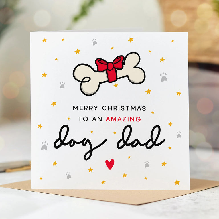 Amazing Dog Dad Christmas Card