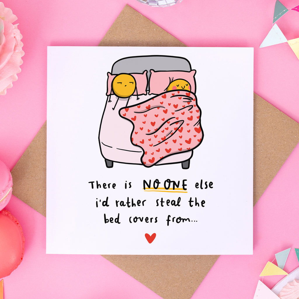 Steal The Bed Covers Anniversary Card