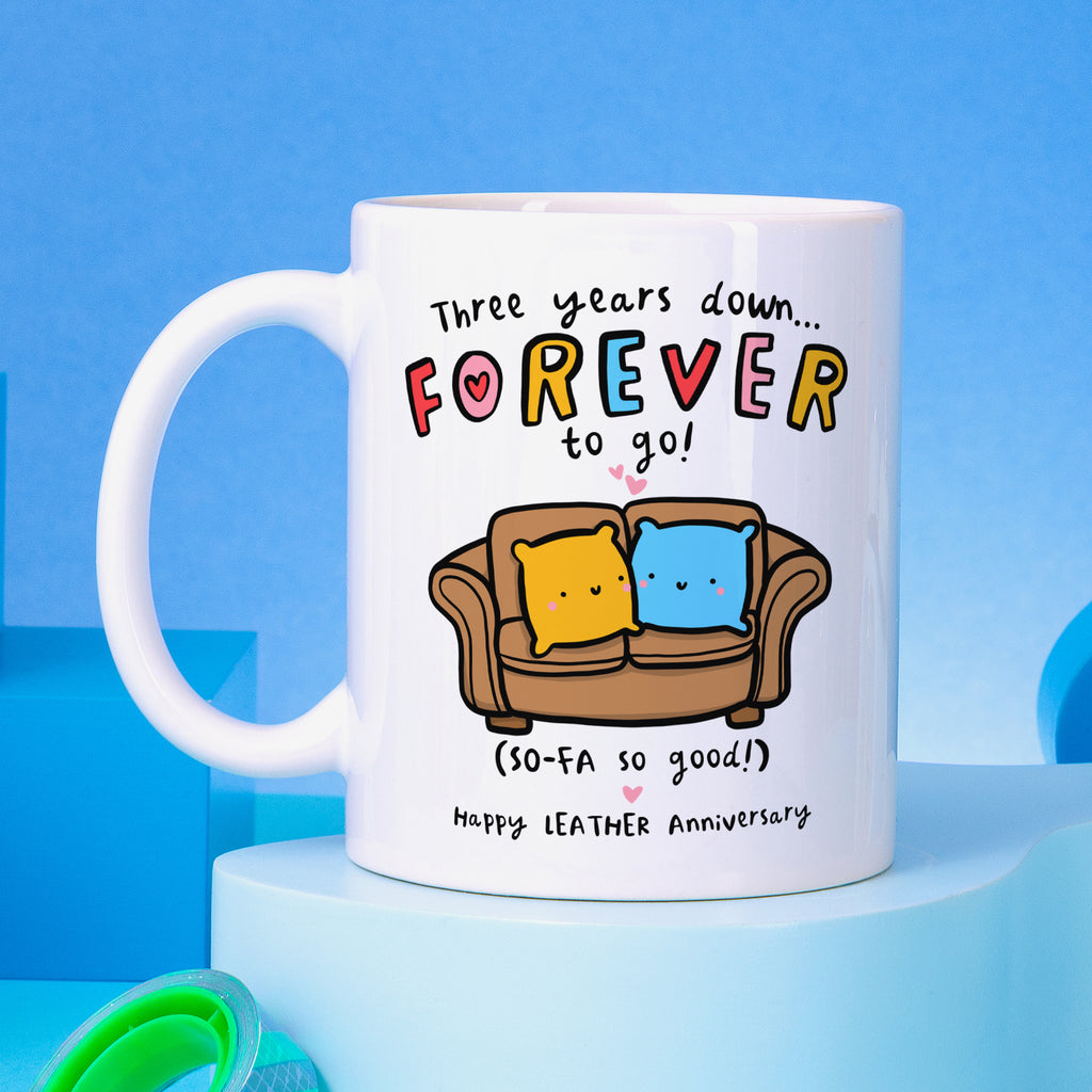 Leather Anniversary Personalised Mug