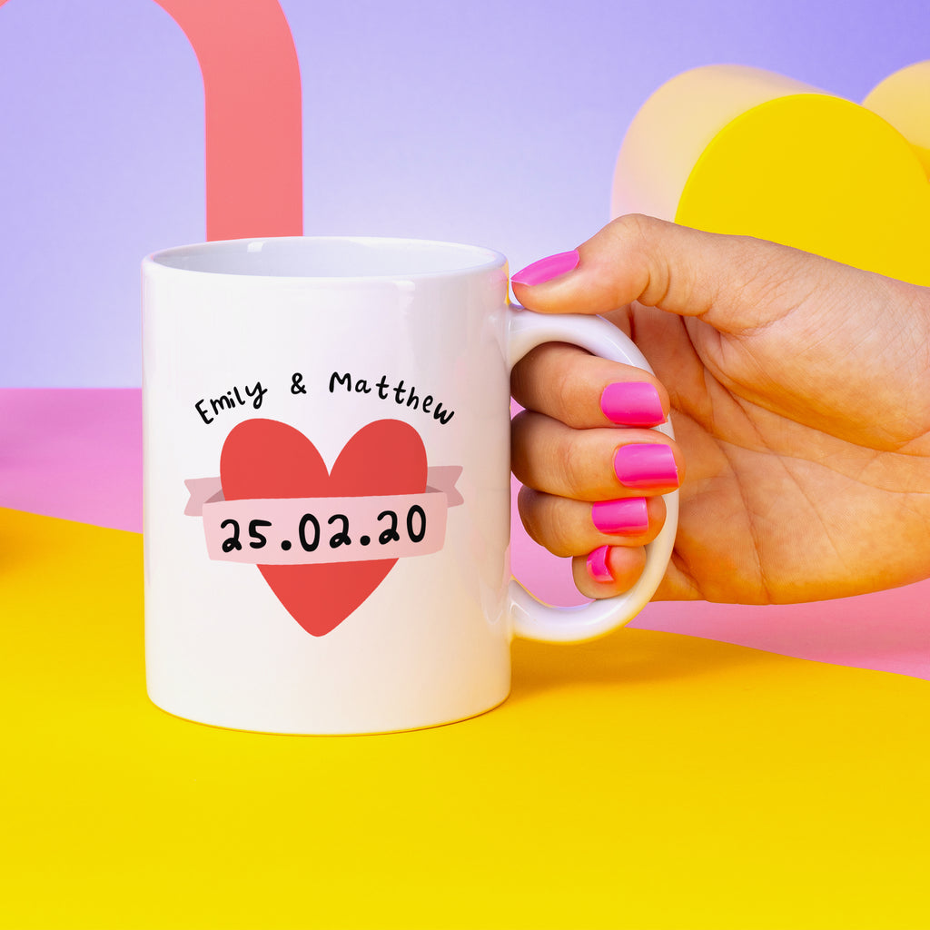 Linen Anniversary Personalised Mug