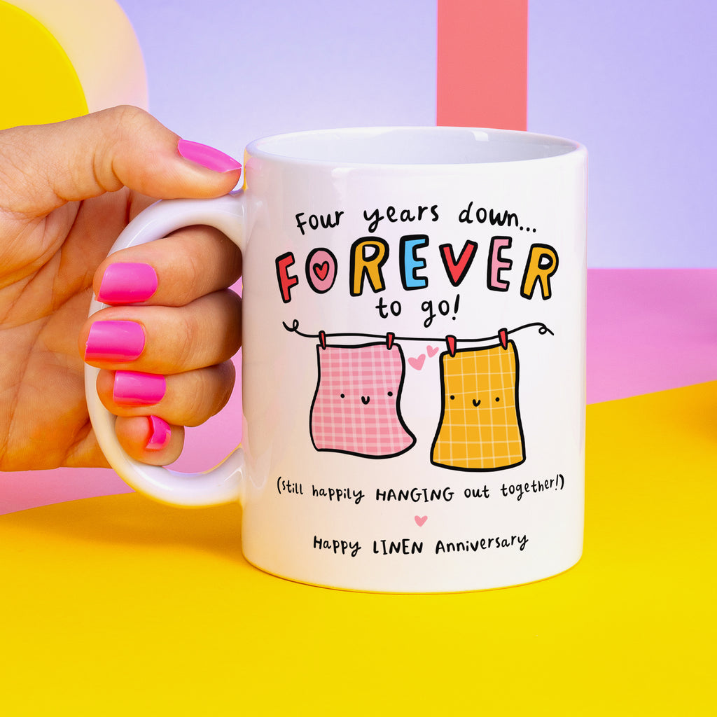 Linen Anniversary Personalised Mug