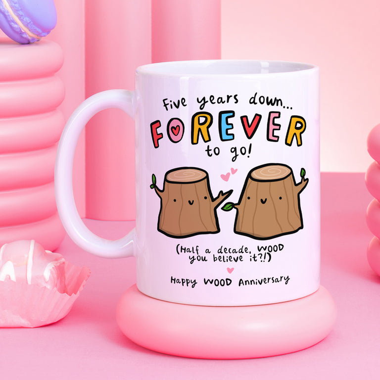 Wood Anniversary Personalised Mug