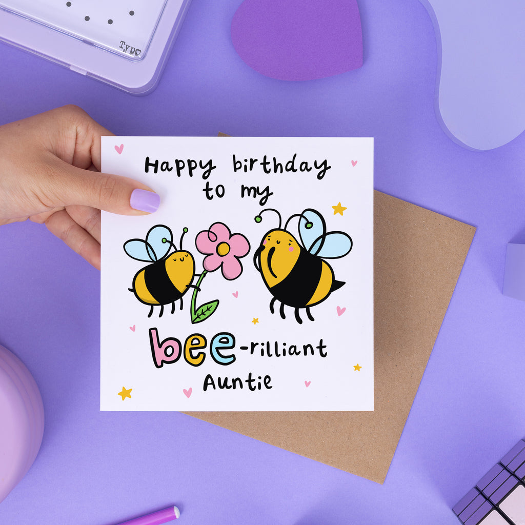 Bee-rilliant Auntie Birthday Card
