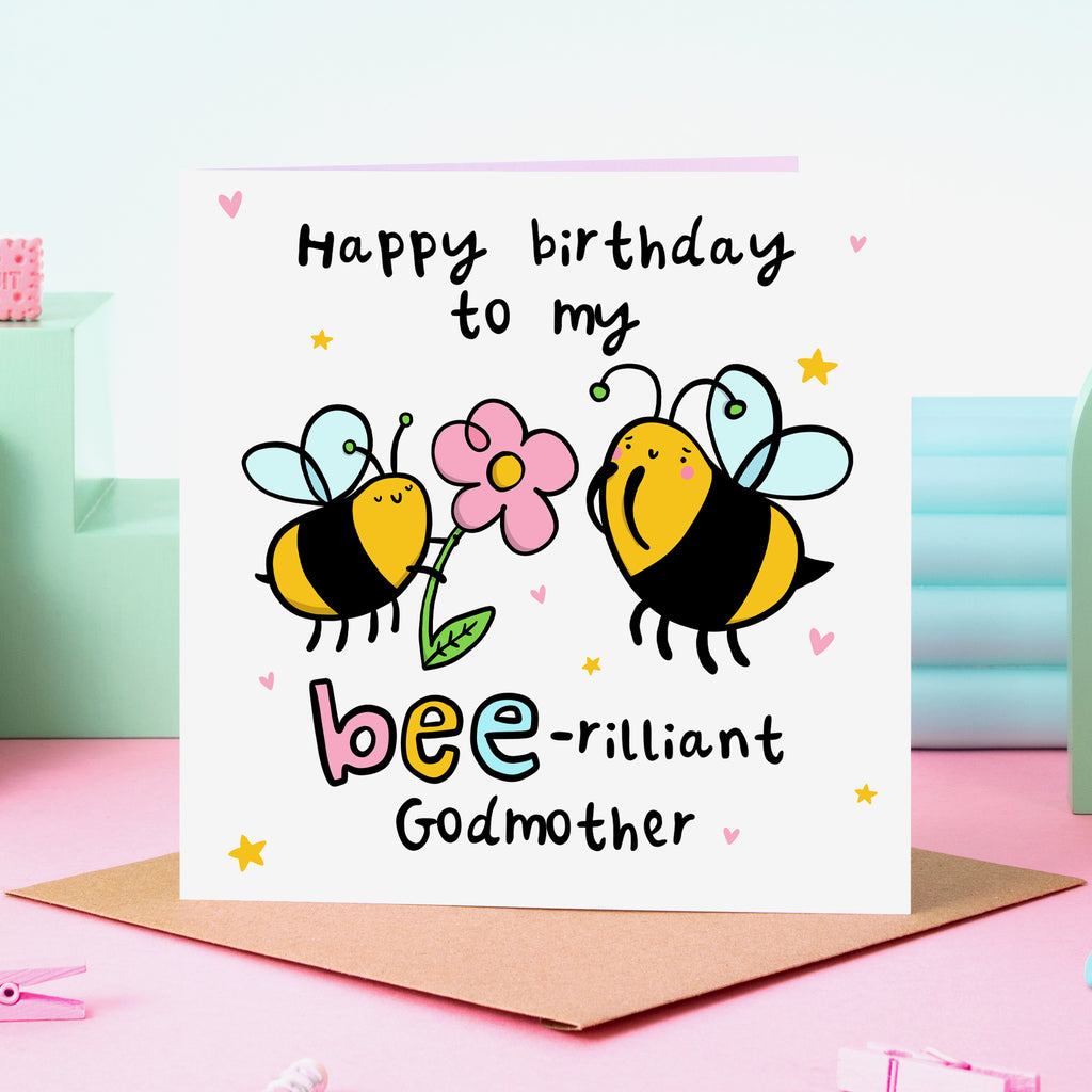 Bee-rilliant Godmother Birthday Card