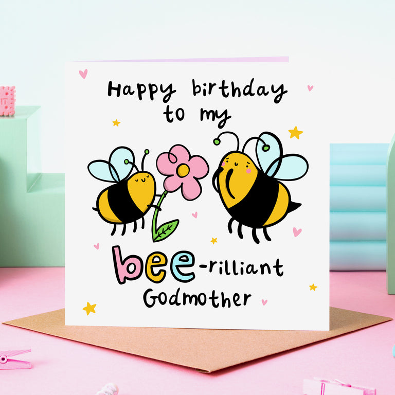 Bee-rilliant Godmother Birthday Card