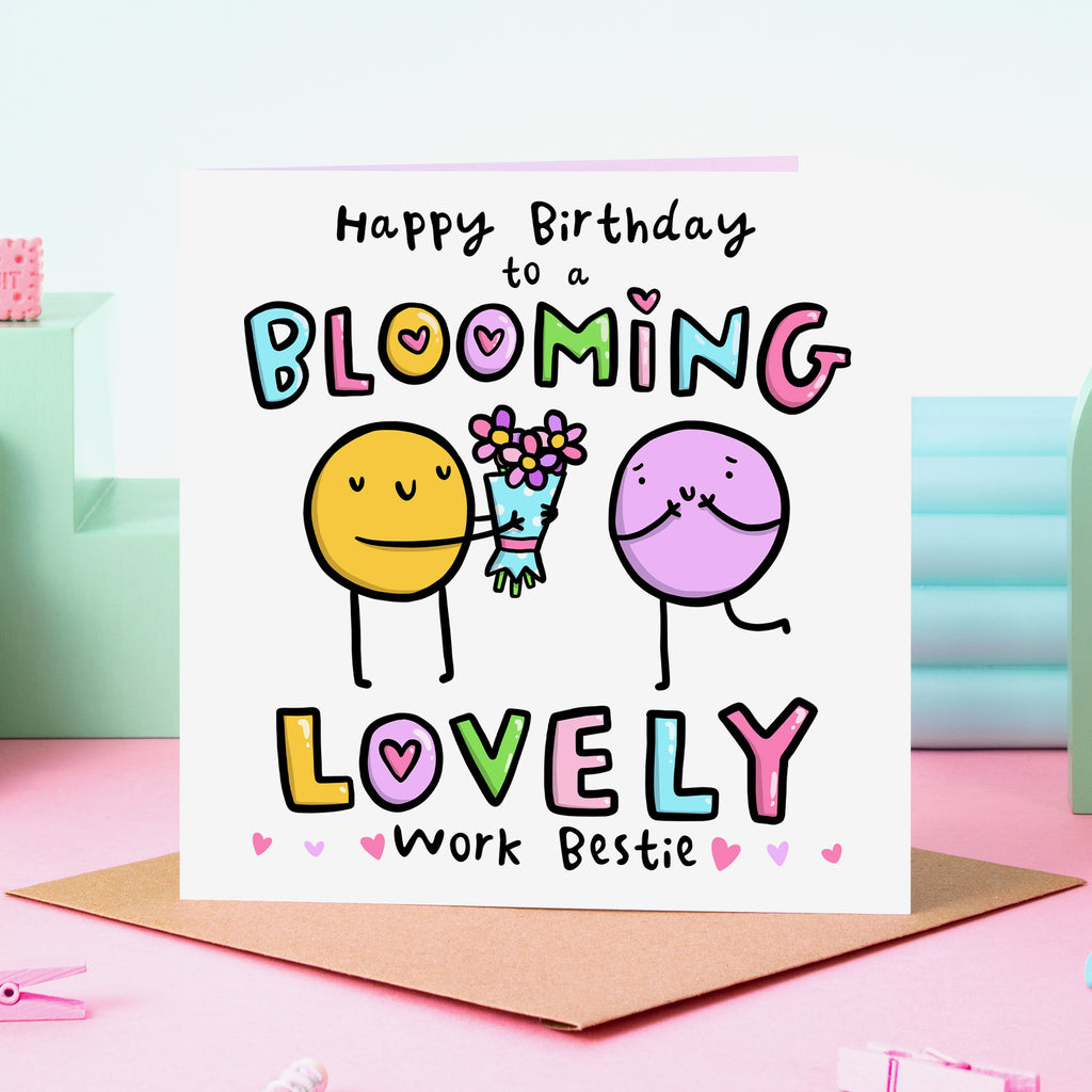 Blooming Lovely Work Bestie Birthday Card