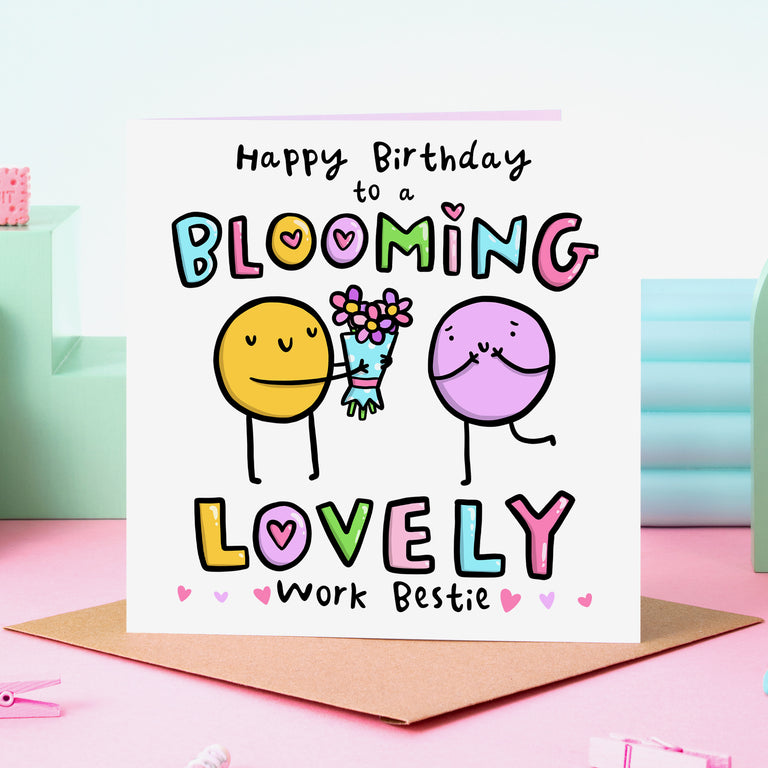 Blooming Lovely Work Bestie Birthday Card