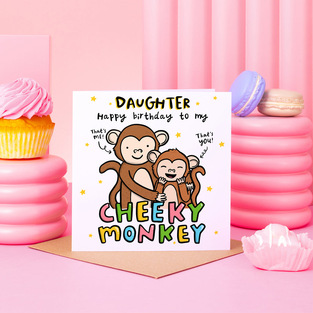 Daughter Cheeky Monkey Birthday Card