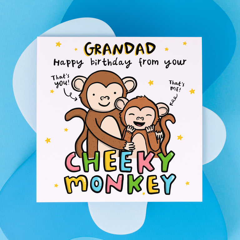 Grandad Cheeky Monkey Birthday Card