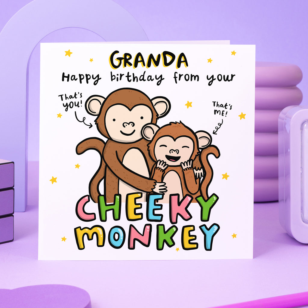 Granda Cheeky Monkey Birthday Card