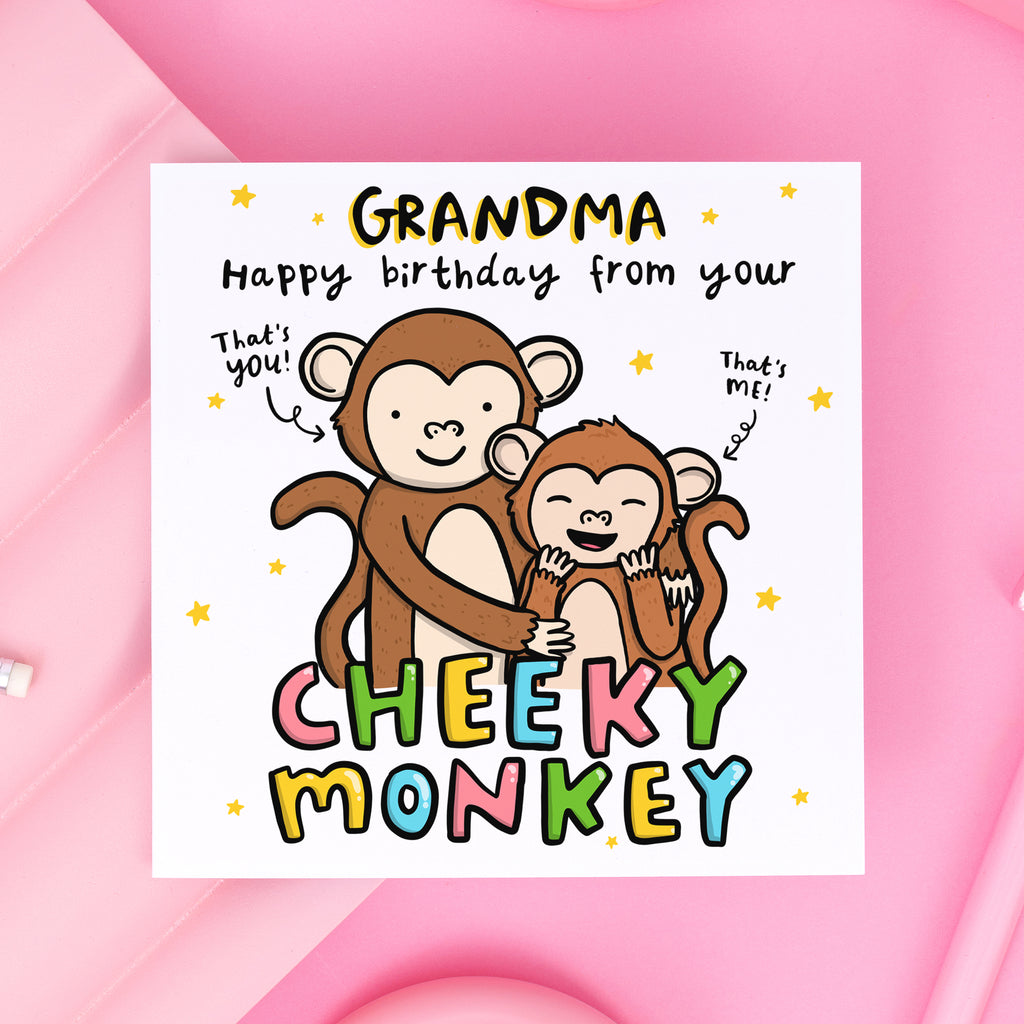 Grandma Cheeky Monkey Birthday Card