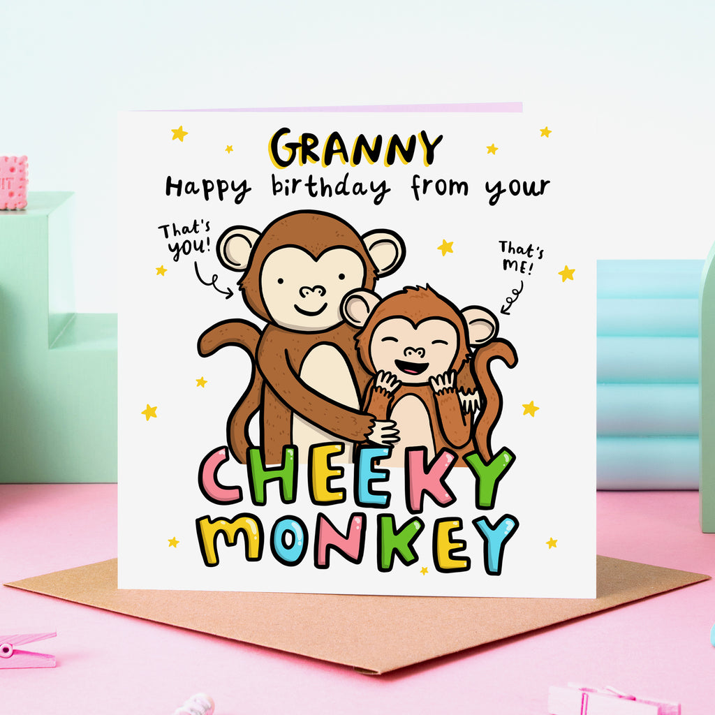 Granny Cheeky Monkey Birthday Card