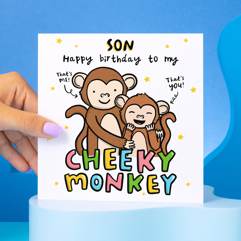 Son Cheeky Monkey Birthday Card