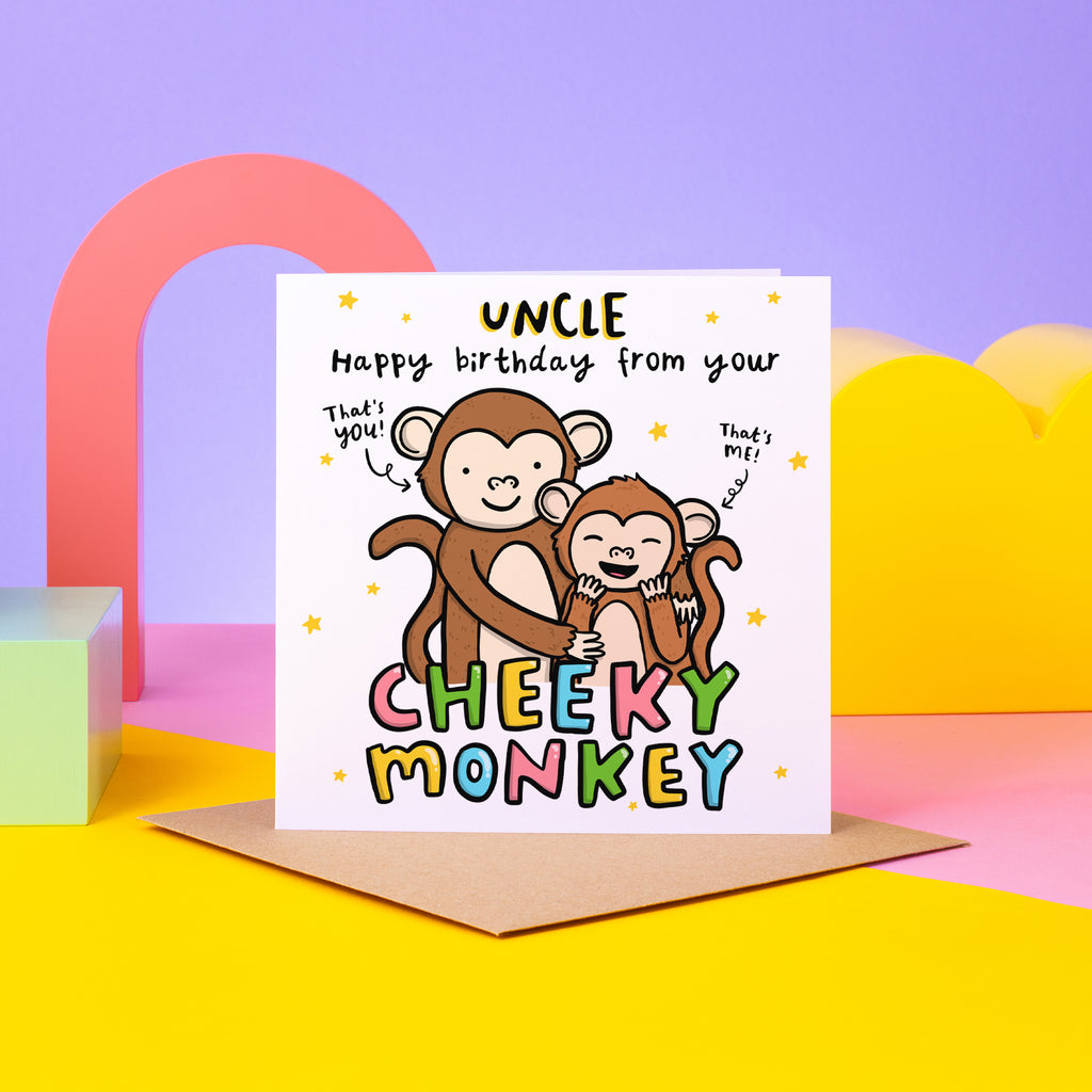 Uncle Cheeky Monkey Birthday Card