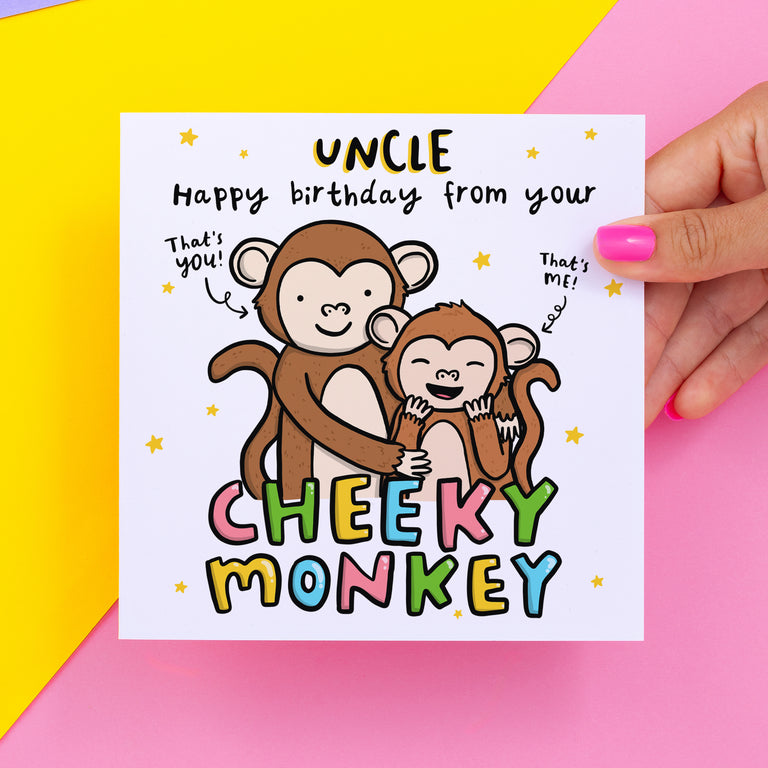 Uncle Cheeky Monkey Birthday Card