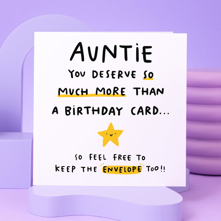 Auntie Keep The Envelope Birthday Card