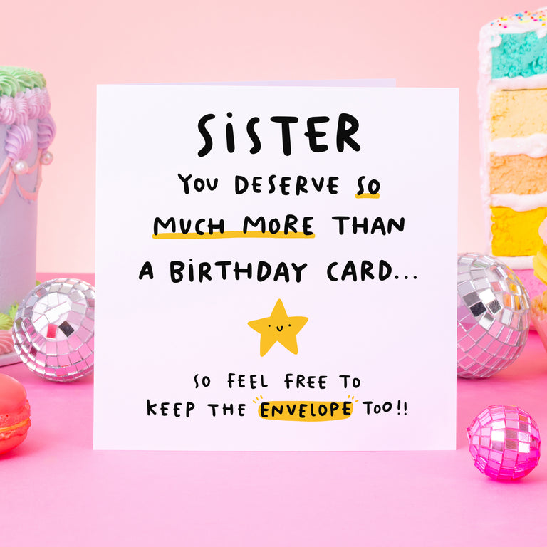 Sister Keep The Envelope Birthday Card
