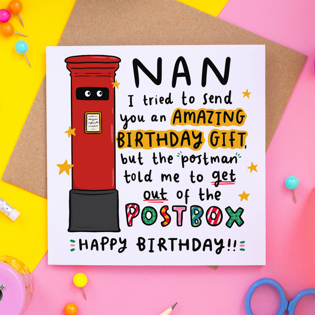 Nan Post Box Birthday Card