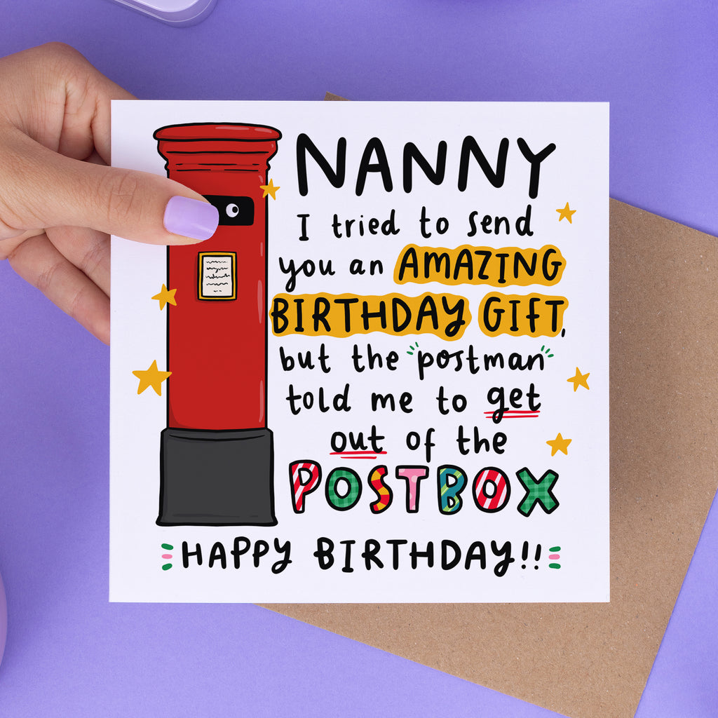 Nanny Post Box Birthday Card